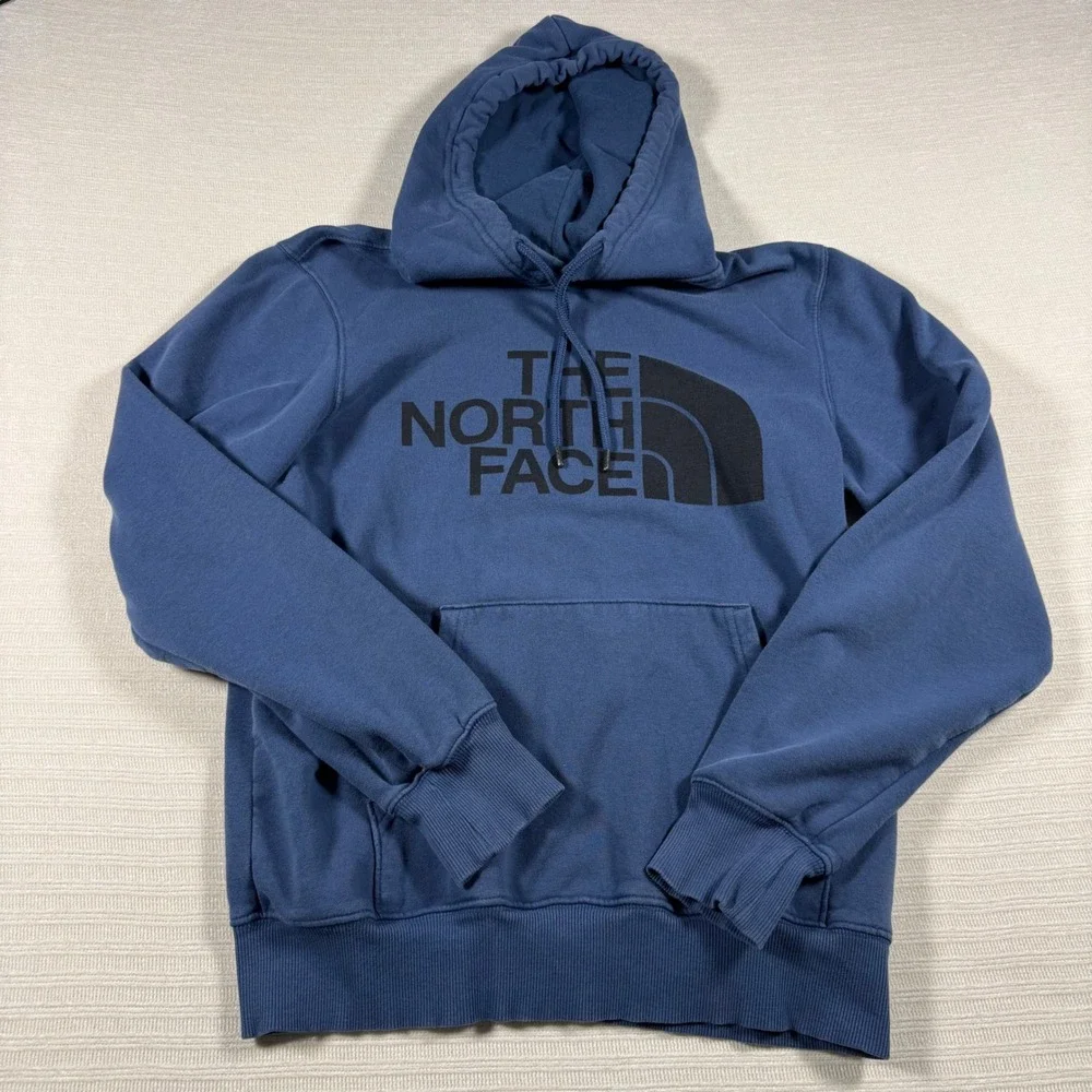 The North Face Mens Blue Half Dome Logo Pullover Hoodie Sweatshirt Small A7UNL